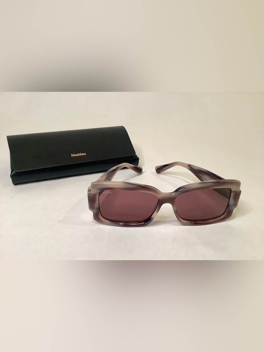 MaxMara Taupe Gradient Rectangular Sunglasses